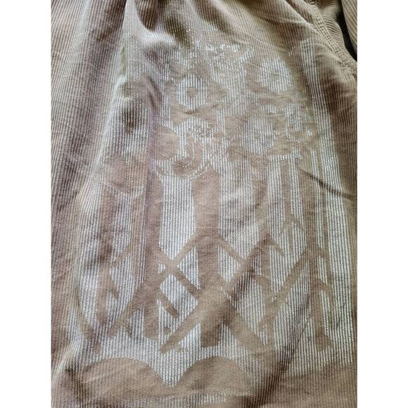 Urban Outfitters Shirt Men's Medium Tan Corduroy Button Down Custom Painted - Picture 5 of 5